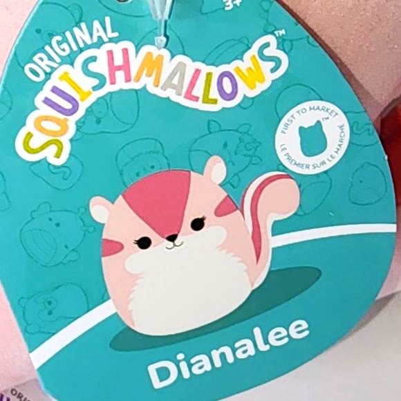 DIANELEE 🐿 FTM ☆ Pink Chipmunk Original Squishmallow by Kelly Toy ☆ NWT ☆ - Picture 3 of 7